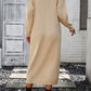 Decorative Button Notched Dropped Shoulder Sweater Dress