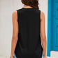 Eyelet Notched Sleeveless Top