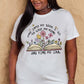 Simply Love Full Size Book & Flower Graphic Cotton Tee