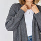 Cable-Knit Open Front Dropped Shoulder Cardigan