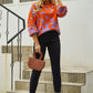 Leopard Round Neck Dropped Shoulder Sweater