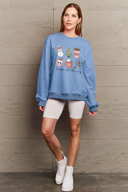 Simply Love Full Size JINGLE ALL THE WAY Long Sleeve CHRISTMAS Sweatshirt