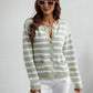 Striped Button Front Cardigan