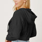 Joelynn Waffle-Knit Drawstring Zip Up Hoodie