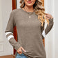Striped Heathered Round Neck T-Shirt
