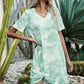 Women's Twisted V-Neck Short Sleeve Dress