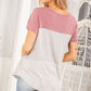 Heimish Color Block Striped Round Neck Short Sleeve T-Shirt