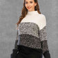 Color Block Turtleneck Sweater