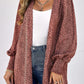 Leopard Print Balloon Sleeve Cardigan