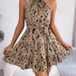Athena Rea Halter Neck Printed Tie Waist Sleeveless Mini Dress