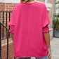 Full Size Round Neck Smocked Lantern Sleeve Blouse