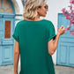 Full Size V-Neck Cuffed Blouse