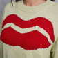 Lip Fringe Round Neck Sweater