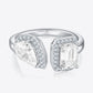 Women's 2 Carat Moissanite 925 Sterling Silver Open Ring