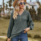 Full Size Dropped Shoulder Button-Down Hoodie