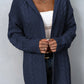 Cable-Knit Dropped Shoulder Hooded Cardigan