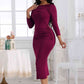 Amelia Ruched Boat Neck Midi Dress