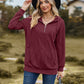 Full Size Cable-Knit Zip-Up Hooded Blouse