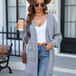 Sophia & Grace Open Front Dropped Shoulder Cardigan with Pocket