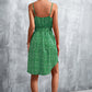 SOChic Printed V-Neck Tie Waist Mini Dress