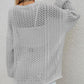 Openwork Button Front Cardigan