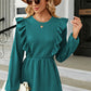 Ruffled Round Neck Balloon Sleeve Blouse