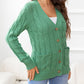 SavannahTree Button Down Cable-Knit Cardigan