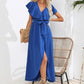 Ruffled Tied V-Neck Midi Dress