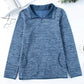 Women's Full Size Heathered Quarter-Zip Sweatshirt