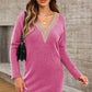Women's Candida V-Neck Long Sleeve Mini Sweater Dress