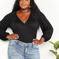 Culture Code Black Full Size V- Neck Bodysuit