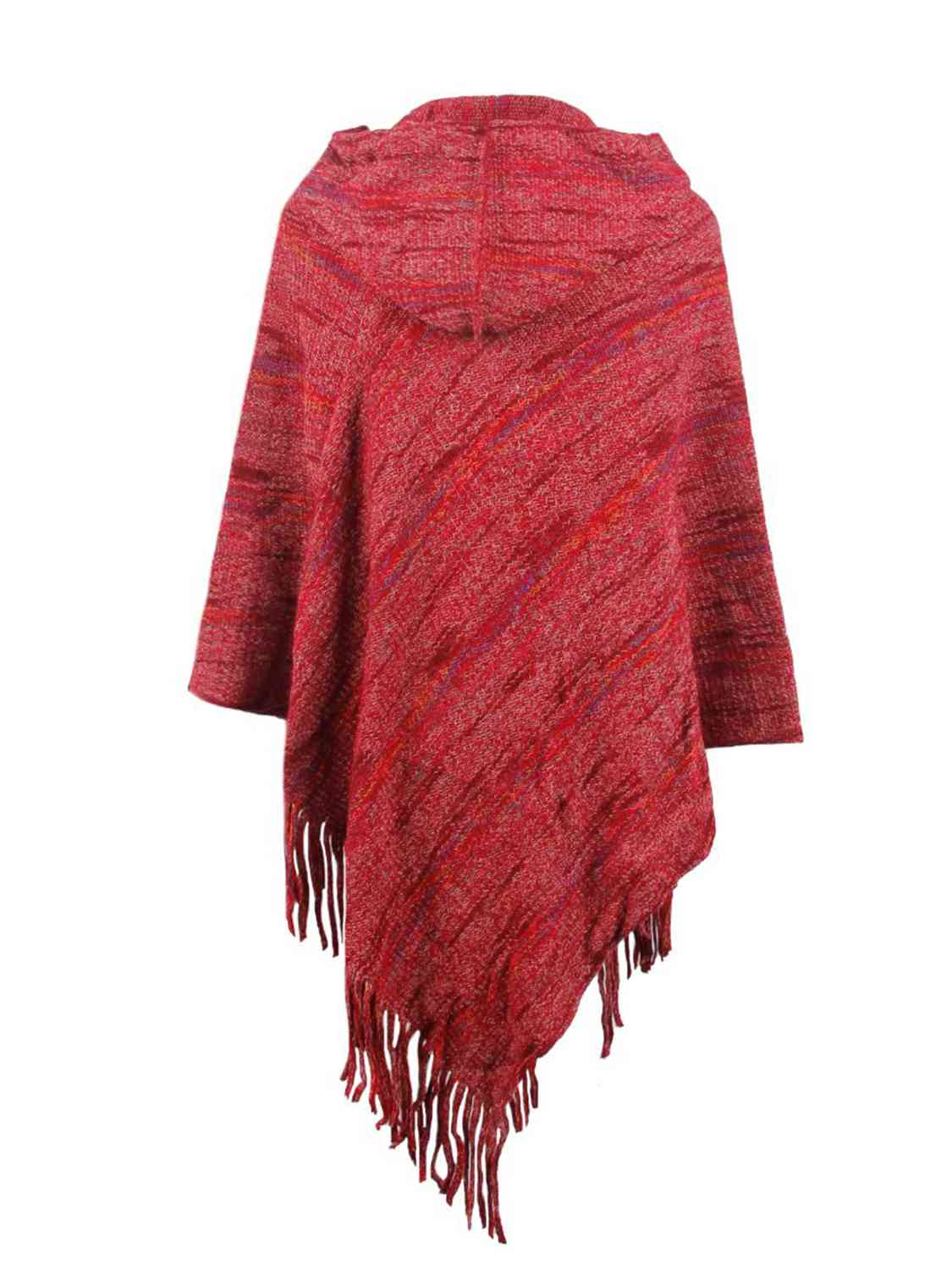 Beauty Bea One Size Fringe Hem Hooded Poncho