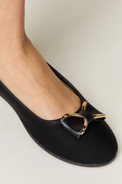 Forever Link Metal Buckle Flat Loafers *