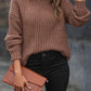 Turtleneck Dropped Shoulder  Pullover Sweater