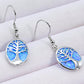 Opal Blue Platinum-Plated Drop Earrings | Tree of Life