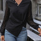 Twisted Decorative Button Long Sleeve T-Shirt