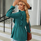 Round Neck Ruffled Peplum Blouse
