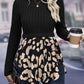 Women's Isla Leopard Peplum Round Neck Blouse