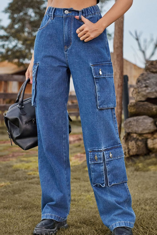 Mcklynn Loose Fit Long Jeans with Pockets