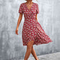 Full Size Floral Surplice Neck Flutter Sleeve Dress