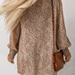 Leopard Print Balloon Sleeve Cardigan