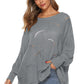 Full Size Round Neck Long Sleeve Openwork Sweater