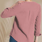 Textured Notched Long Sleeve Blouse