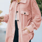Button Up Collared Neck Long Sleeve Jacket