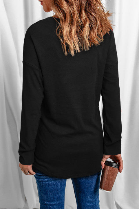 Women's Full Size LIFT LIKE A GIRL Letter Graphic V-Neck Long Sleeve Tee