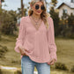 Full Size V-Neck Flounce Sleeve Blouse