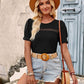 Openwork Round Neck Short Sleeve T-Shirt