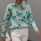 Woven Right Butterfly Dropped Shoulder Crewneck Sweater