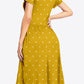 Printed Round Neck Short Sleeve Dress with Pockets