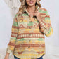 Quinn Cora Full Size Geometric Button Down Collared Jacket